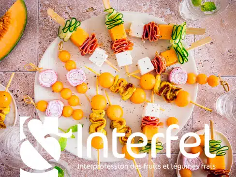 Brochettes de melon apéritives